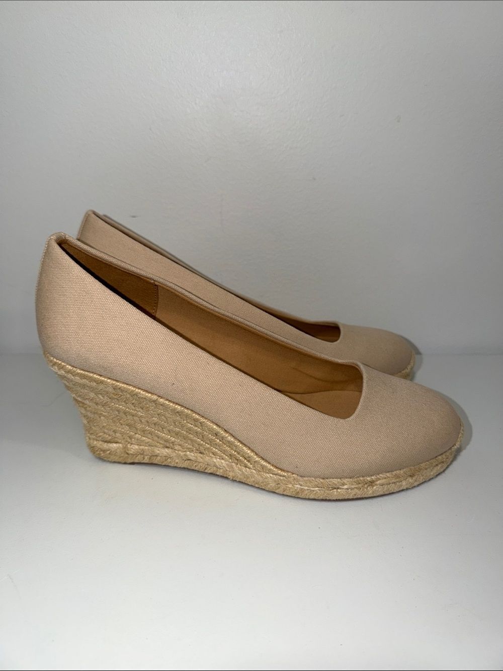 J.Crew 9 Beige Ivory Jute Wedge Espadrilles - Picture 2 of 9